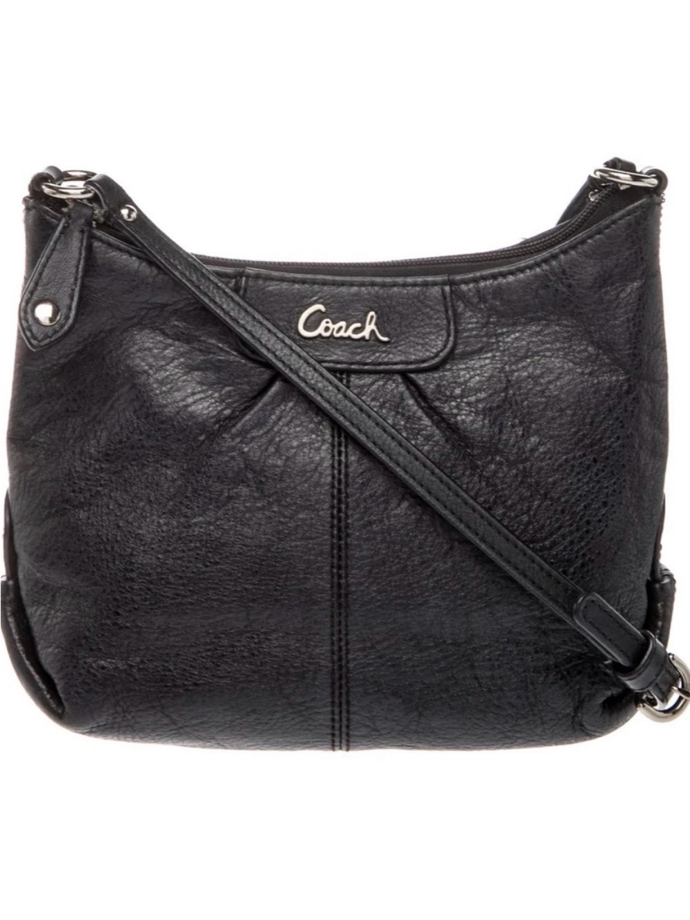 Coach Ashley Black Pebbled Leather Crossbody Bag